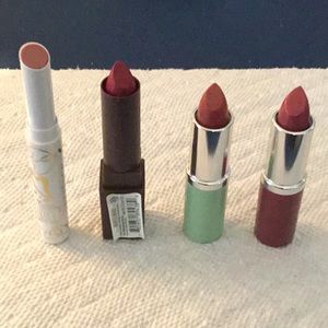 Bundle NEW pink shade lipsticks - Pacifica, Burt's Bees, Clinique PLUS mascara